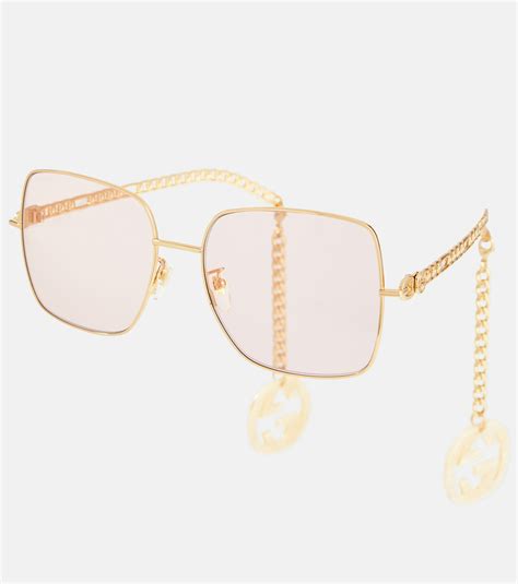 gucci gold glasses chain|gucci sunglasses nordstrom.